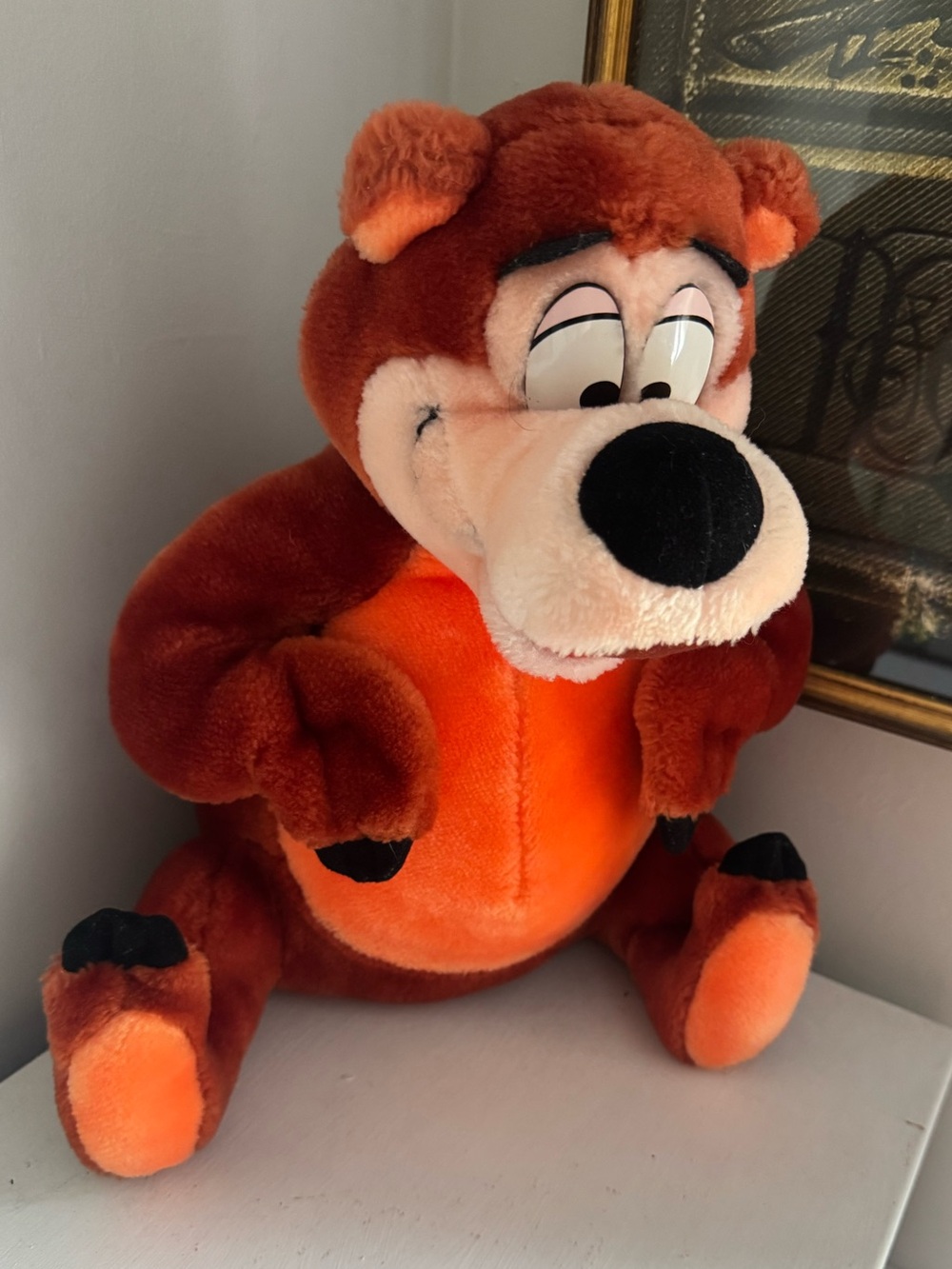 Vintage Disney Humphrey the Bear Plush Orange Bear Soft Stuffed Toy like new